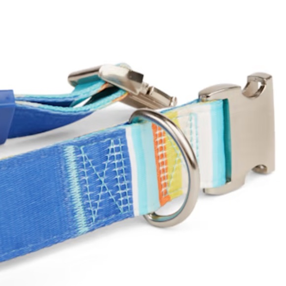 YOULY the artist Striped Dog Collar Blue Stripe XL/XXL or XXL/XXXL - Picture 6 of 7